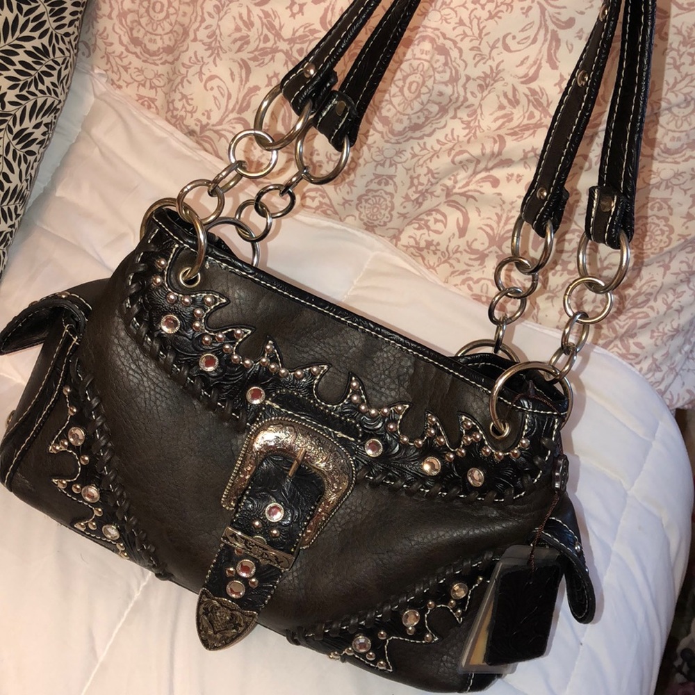 Rhinestone Buckle Purse